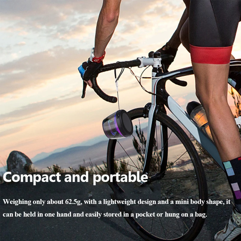 Mini Pocket Bluetooth Speaker Magnetic RGB Ambient Light Bluetooth SoundbarWireless TWS Stereo MP3 Music Player Support TF Card