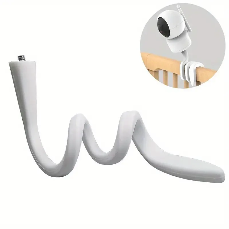 Camera Holder Stand IP Camera Baby Monitor Wall Mount Silica gel Bracket Hole-Free Crib Cradle Rod Hose Holder Flexible Twist Mounting