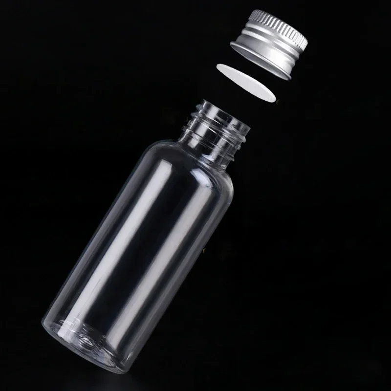 10Pcs 5ml-250ML Mini Plastic Bottle With  Aluminum Screw Lids Portable Sample Vials Travel Cosmetic Containers for Lotion Water