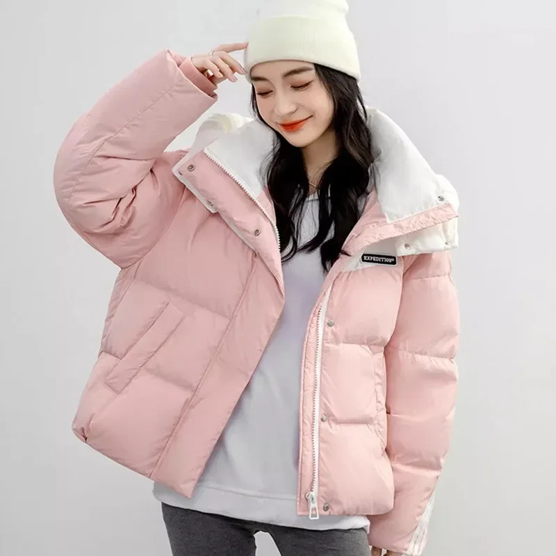 2023 New Women Down Jacket Winter Coat Female Short Parkas Thick Warm Outwear Leisure Time Hooded Versatile Fashion Overcoat
