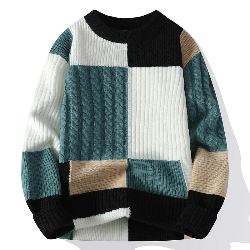 thumbnail image 1 of Suéter de lana suave y cálido de alta gama para hombre, suéteres coreanos Harajuku para hombre, jersey navideño de moda de lujo para hombre, otoño e invierno, novedad de 2024, 1 of 4