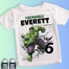 Boy Birthday Hulk Personalize Name Shirt Children 2 3 4 5 6 7 8 Years New Marvel Hulk Birthday Summer White Short Sleeve T-Shirt 4