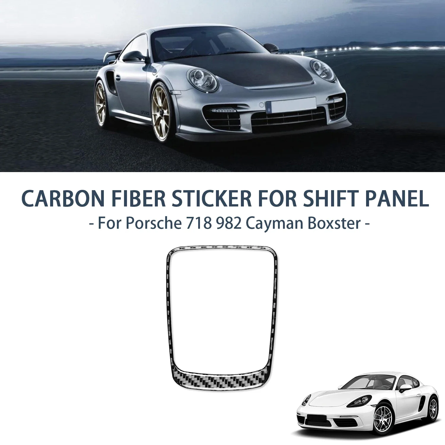 Per Porsche 718 982 Cayman Boxster T S Gts Gt4 Spyder Rs Pomello Del Cambio Per Auto Telaio Del Pannello Mobile Accessori Adesivi In Fibra Di Carbonio
