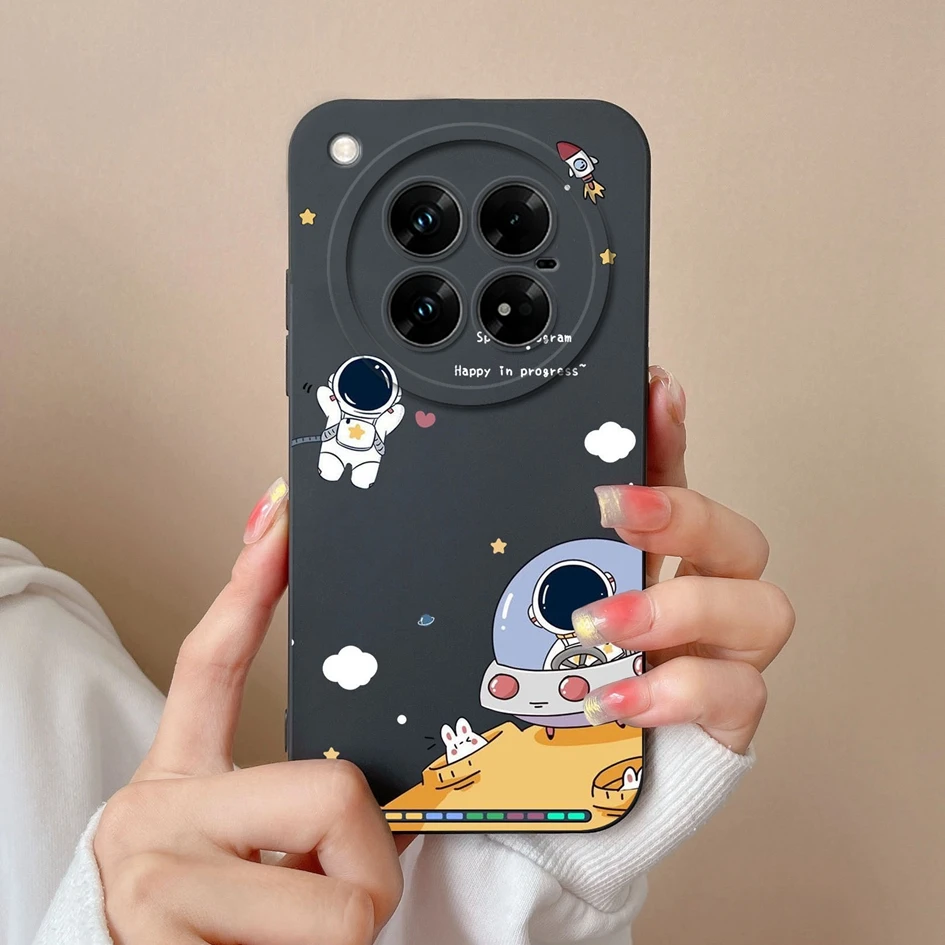Lovely Pilot Astronaut Cartoon Soft Liquid Silicone Painted Anti-Drop Case