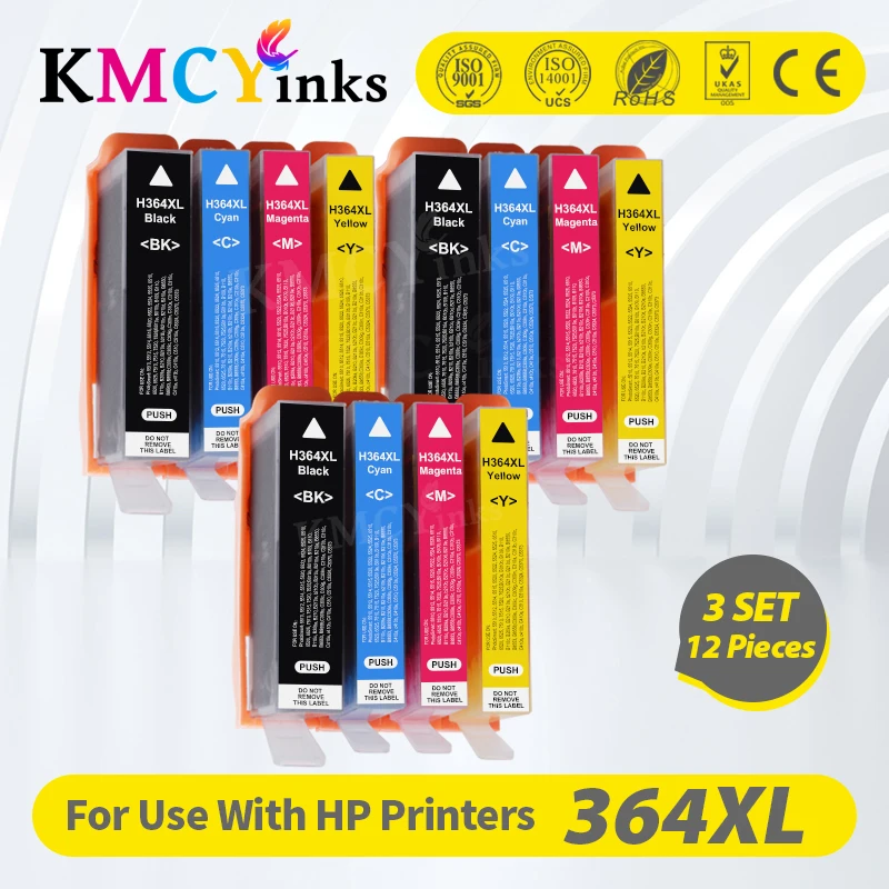 Kmcyink Per Cartuccia D'Inchiostro Hp 364 Xl Hp364 364Xl Compatibile Per Stampante Hp 5510 5511 5512 5514 5515 6515 3070A 3520 3522 4620