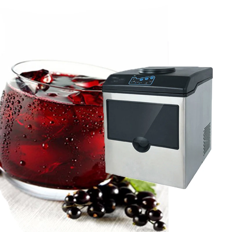 

Commercial Ice Maker 25KG/24H Countertop Automatic Built-in Cube Ice Generator Electric Cooler Machine Home Appliance