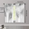 2pcs, Creative Curtains 2D print Gray & White Feather Print Polyester (without rod) Decorations For Home Perfect for Living 3