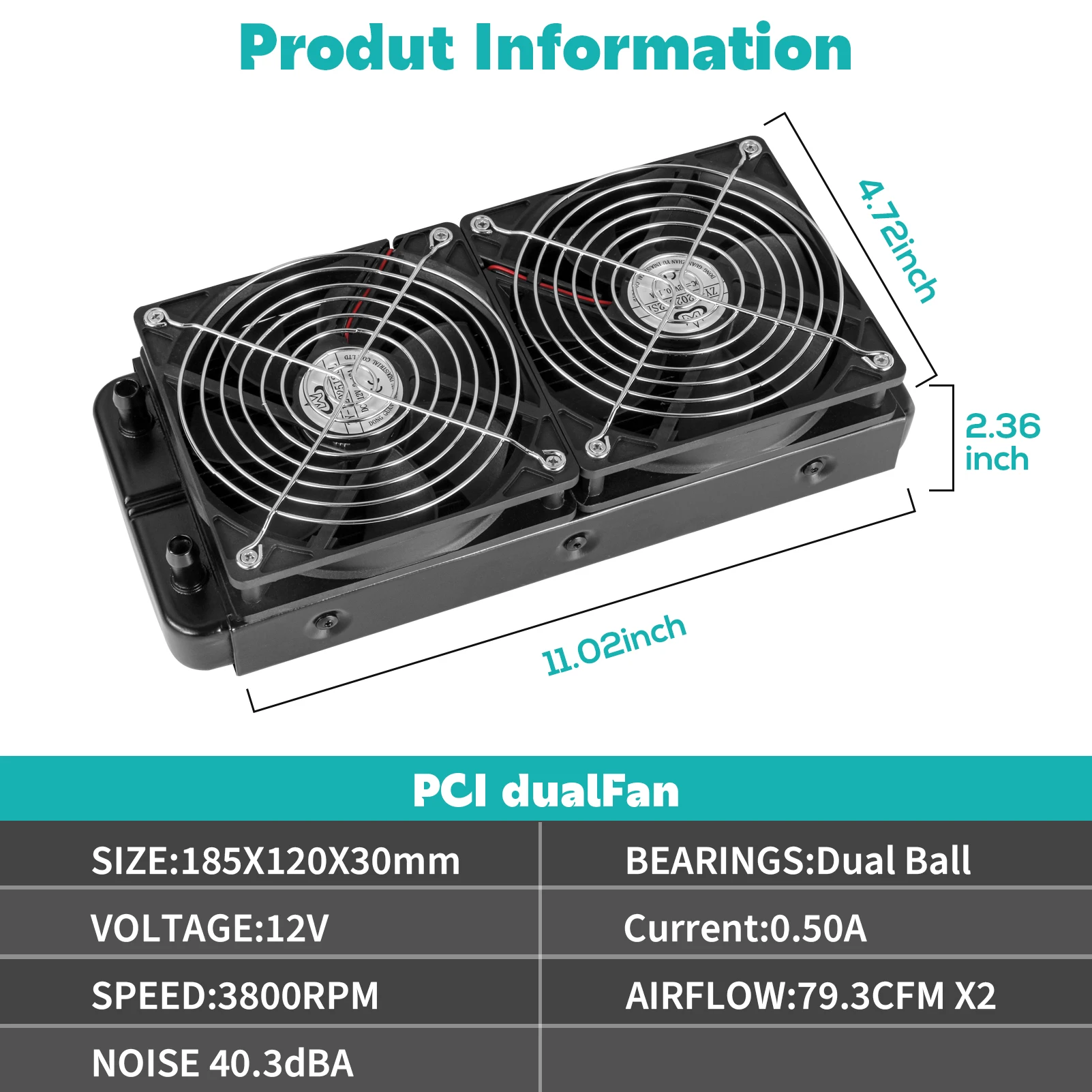 Sxdool Water Cooling Radiator Duplo Ventilador Duplo para Computador Descarga de Água Vento Forte Recomendar 240 mm - Imagem 5
