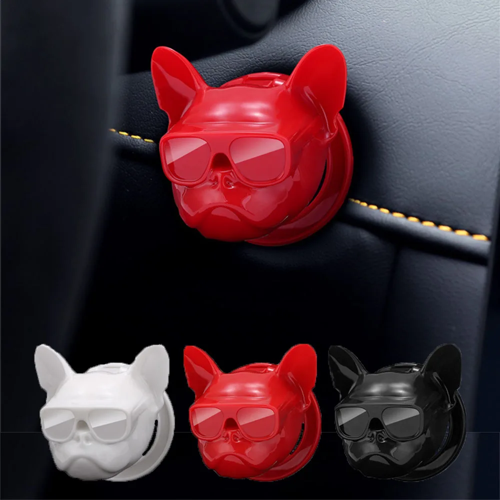 

Кнопка зажигания автомобиля с милой собакой, декоративная кнопка включения и остановки двигателя, защитная крышка, аксессуары для салона автомобиля