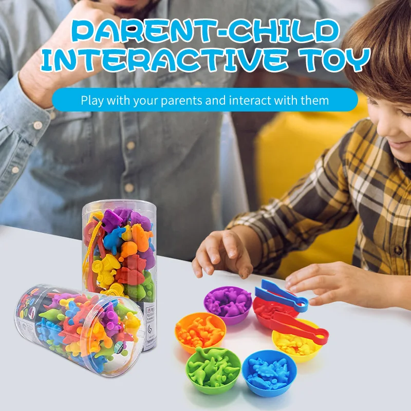 Rainbow Counting Animal Traffic Car Early Education Toy Animal Cognition Montessori Math Teaching Assisted Kindergarten Games 4