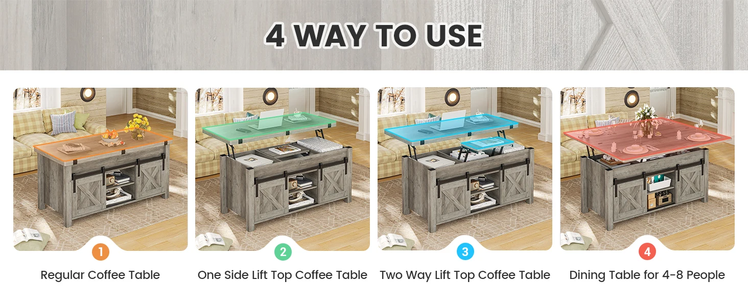 Lift Top Coffee Table in action