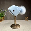 Fashion Warm Wool Angora Rabbit Hair Winter Fox Hair Ball Knitted Urine Cap Women's Thick Triple Fold Ski Outdoor Hat 5