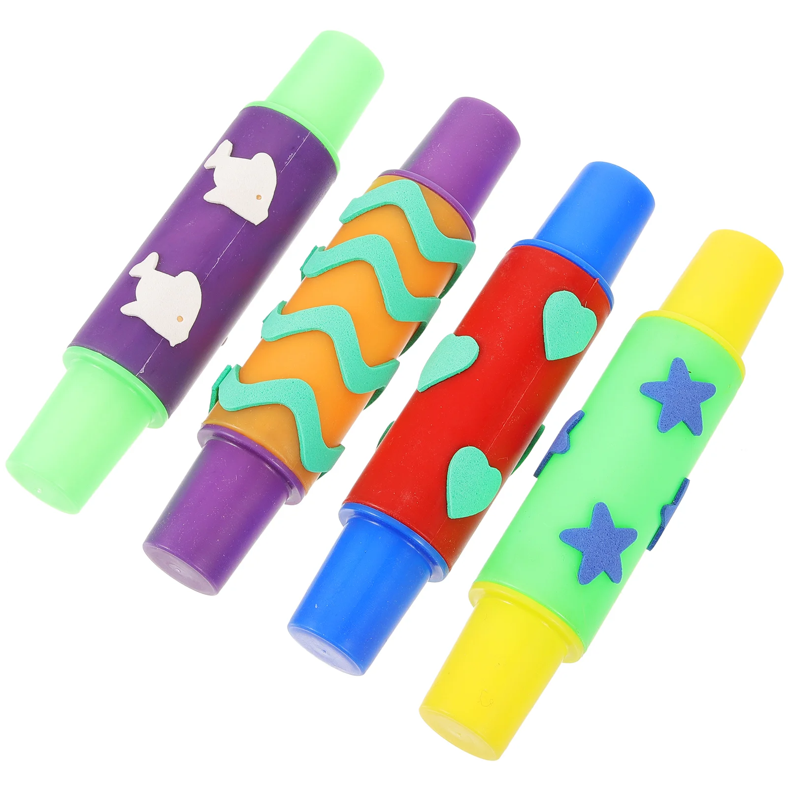 4Pcs Sponge Rollers Sponge Painting Brushes Kids Painting Sponge Rollers Toddler Painting Supplies