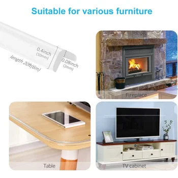 Baby Proofing Table Corner Guards 20ft Soft Bumper Strip Clear Toddler Desk Cushion 2