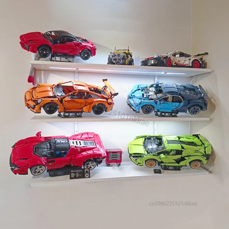 MOC Auto-Sonderständer für 42096 42115 42125 42143 42083 Bausteine, Kompatibilität 1:8 und 1:10 Maßstab, Halterungssteine, Geschenkspielzeug – Detail 2