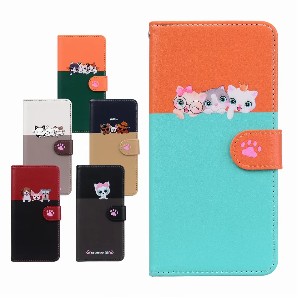 Lovely Cats Dogs Custodia Verniciata Per Samsung Galaxy Note 10 Pro 20 Ultra 9 A30 A30S A50S A505 Girl Kids Protect Wallet Funda P22G