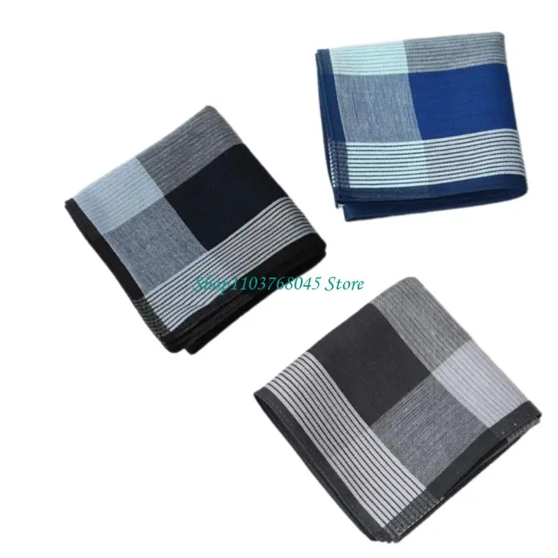 R53F 1/3PCS Herren -Baumwolltaschentücher traditioneller Stil wiederverwendbarer Weiche und Absorption – Detail 8