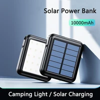 Solar Power Bank 20000mAh Portable Charger with Cable Camping Light Powerbank for iPhone 16 Samsung Xiaomi Mobile Phone Chargers 1