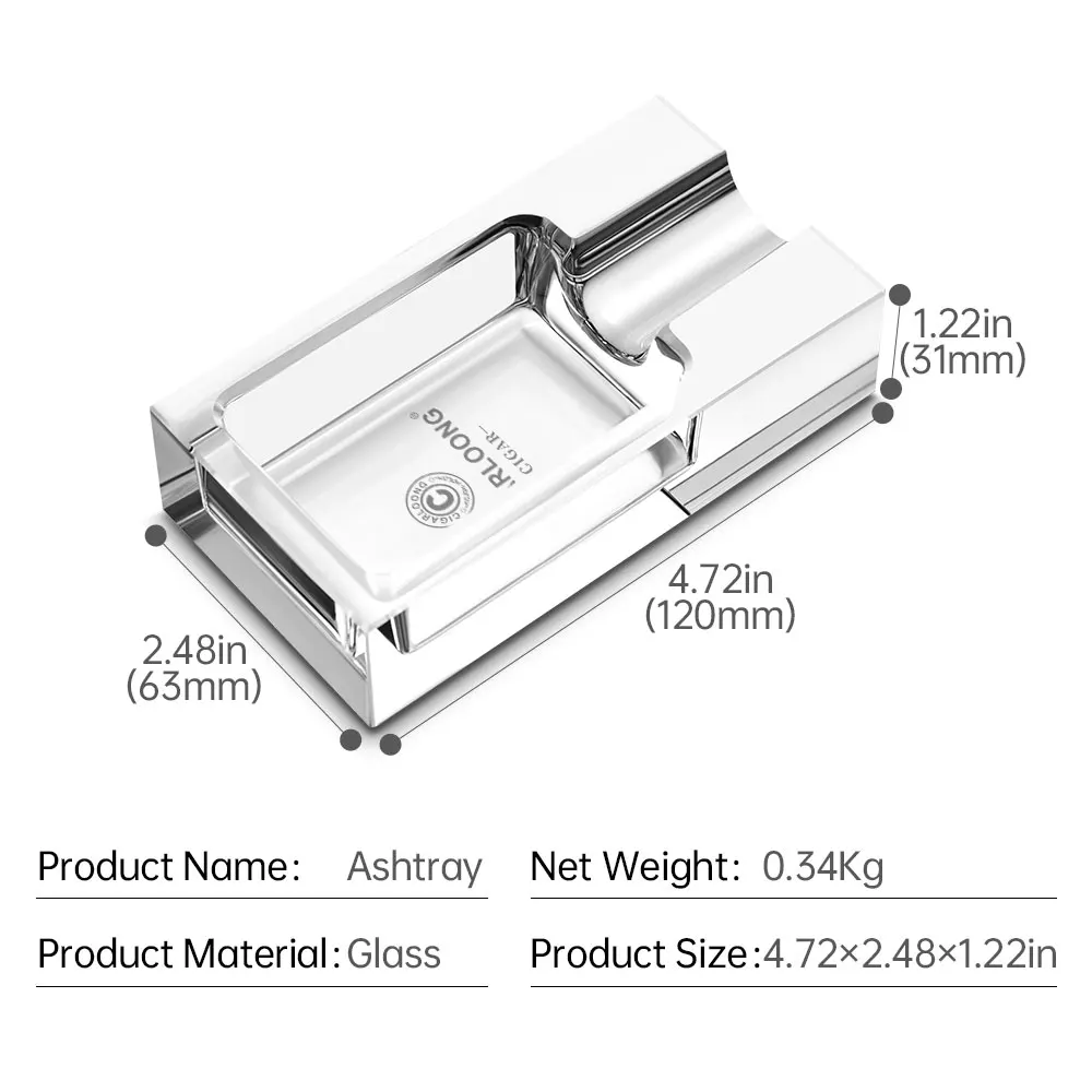 CIGARLOONG Cigar Ashtray Glass Cigar Dedicated Creative Office Home Living Room Decoration Smoking Accessories CG-24DET1