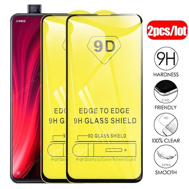 2pcs 9D Full Glue Tempered Glass For Xiaomi Mi 9T 10T 11T Pro