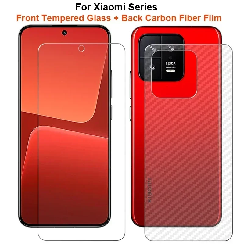 Carbon Fiber Film & Tempered Glass Screen Protector Combo