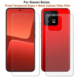 Carbon Fiber Film & Tempered Glass Screen Protector Combo (For Xiaomi 14T)