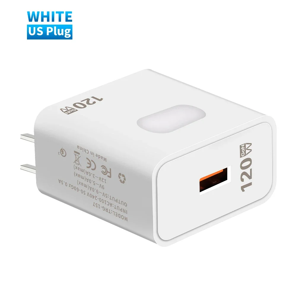 GaN USB 充電器 120W 急速充電クイックチャージ QC3.0 タイプ C ケーブル携帯電話壁アダプター Huawei Samsung Xiaomi Oneplus 用