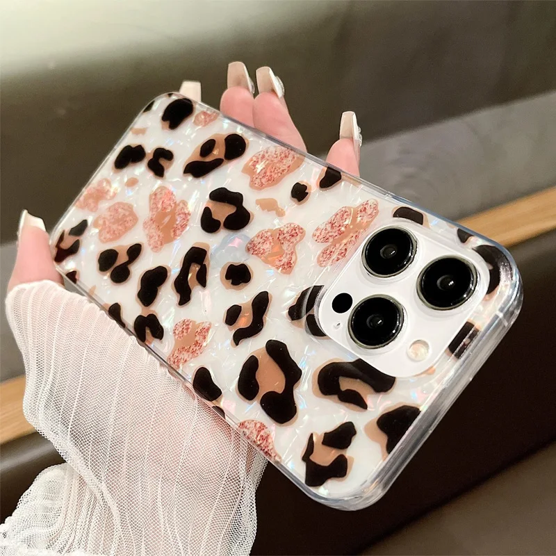 ZCDAYE Custodia In TPU Per IPhone 12 (6,1 Pollici) Con Motivo Leopardato Rosa. Leggera, Antigraffio, Non Ingiallisce. Design Femminile E Alla Moda.