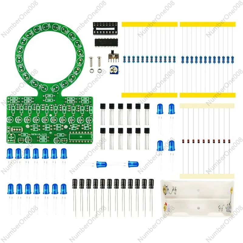 CD4017 링 점진적 변화 LED 플로우 라이트 DIY 전자 키트 재미있는 용접 생산 예비 부품 TJ-56-522
