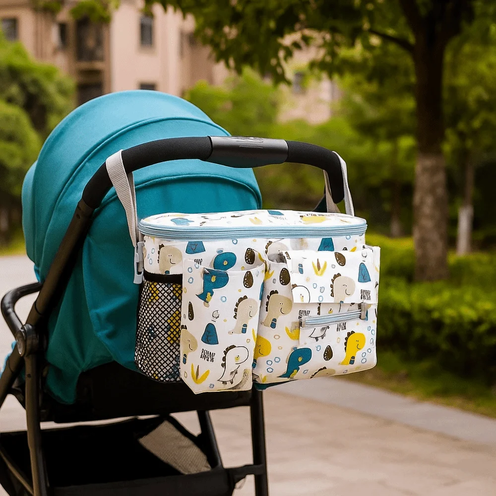 Oxford cloth Baby Stroller Bag Printed Large Capacity Cartoon Stroller Organizer Stroller Accessories Multi-functional