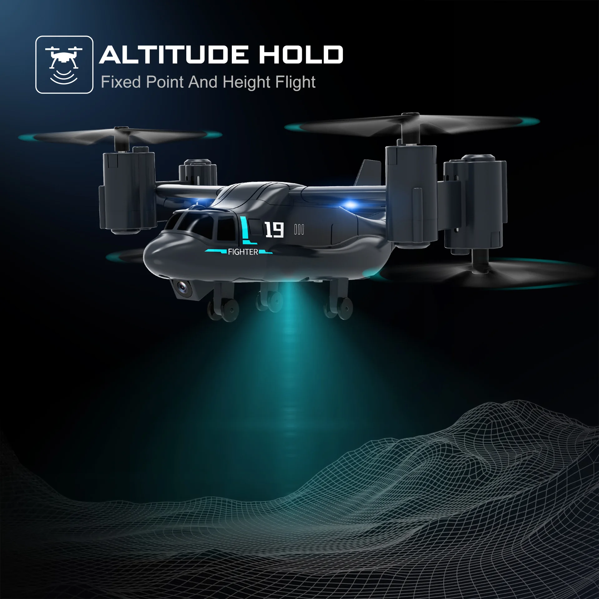 Mini Remote Control Drone for Kids Land Air Mode Aircraft with Hd Camera Radio Control Fighter Plane Kids Toys Children Gift 5