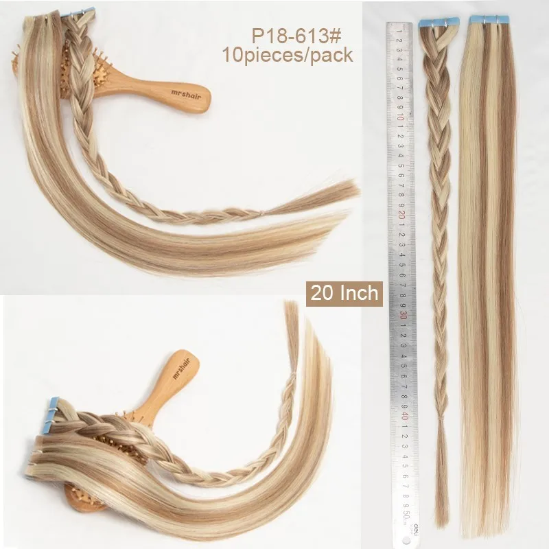 Neviditelná páska v vlasy prodlužování bezešvý pu kůže útek injekce lidský vlasy prodlužování ruka svázaný adhesives páska iny 10pcs/pack