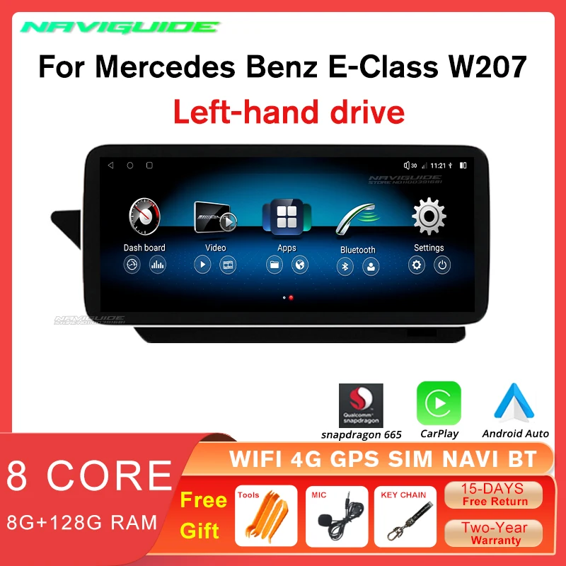 

NAVIGUIDE 10.25inch Android 12 Car Radio For Mercedes E W207 2010-2016 Left hand drive Carplay Auto GPS Navi Multimedia Player