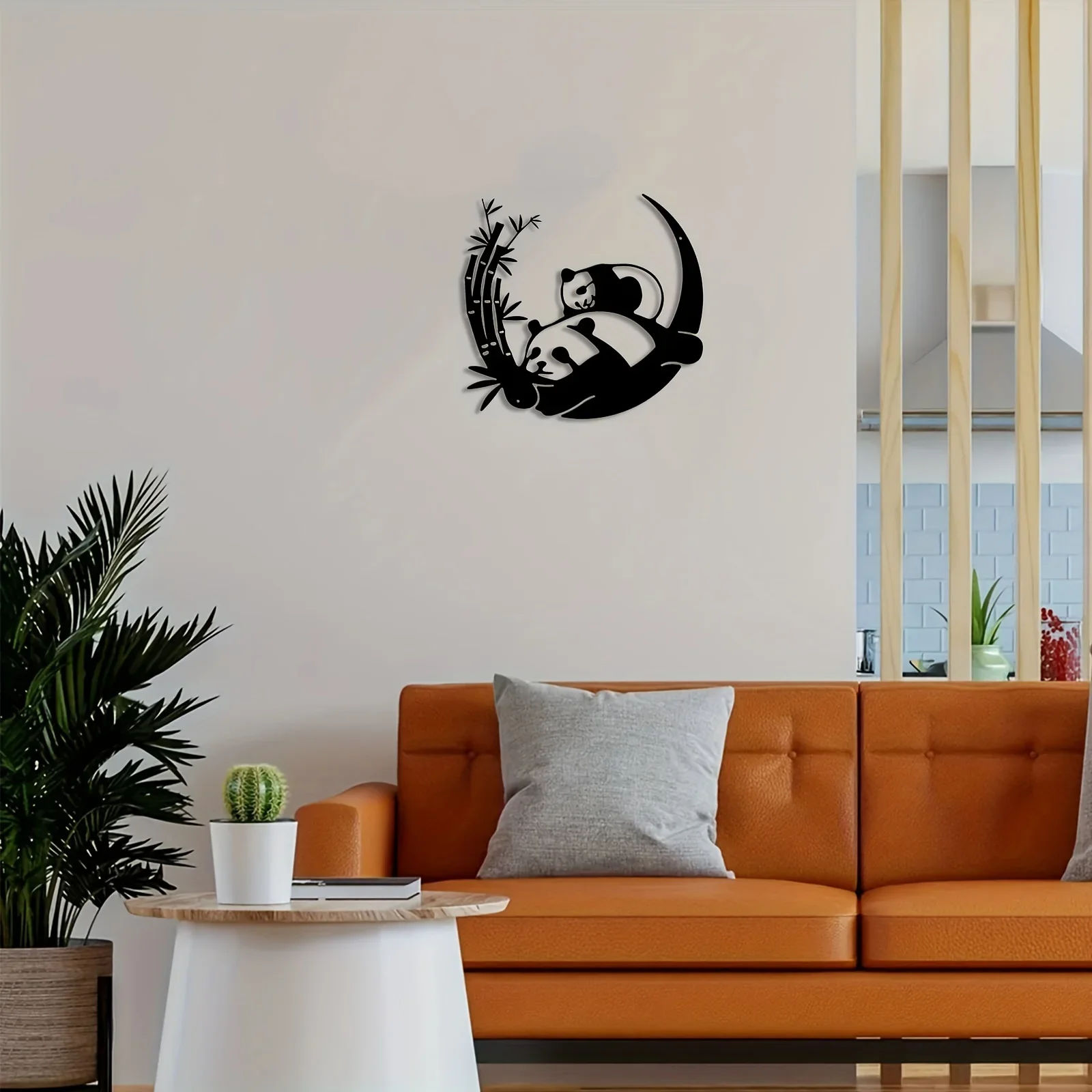 

Panda Metal Wall Art, Animal Art Silhouette Decoration, Modern Farmhouse Black Wall Sculpture, Rural Family Office