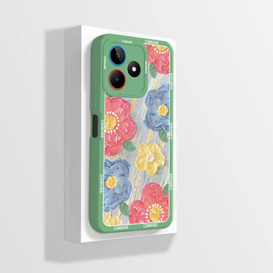 Elegant Floral Phone Case with Full Camera Protection - Realme Note 50