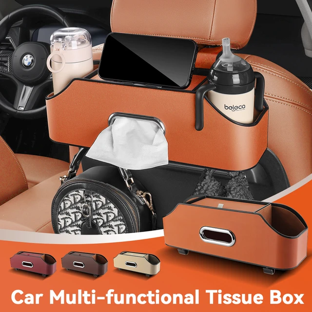 Car Multifunctional Tissue Box Cup Holder Auto Seat Back Storage Box  Accessories For BMW 1 Series 5 7 Series 5 Series GT - AliExpress