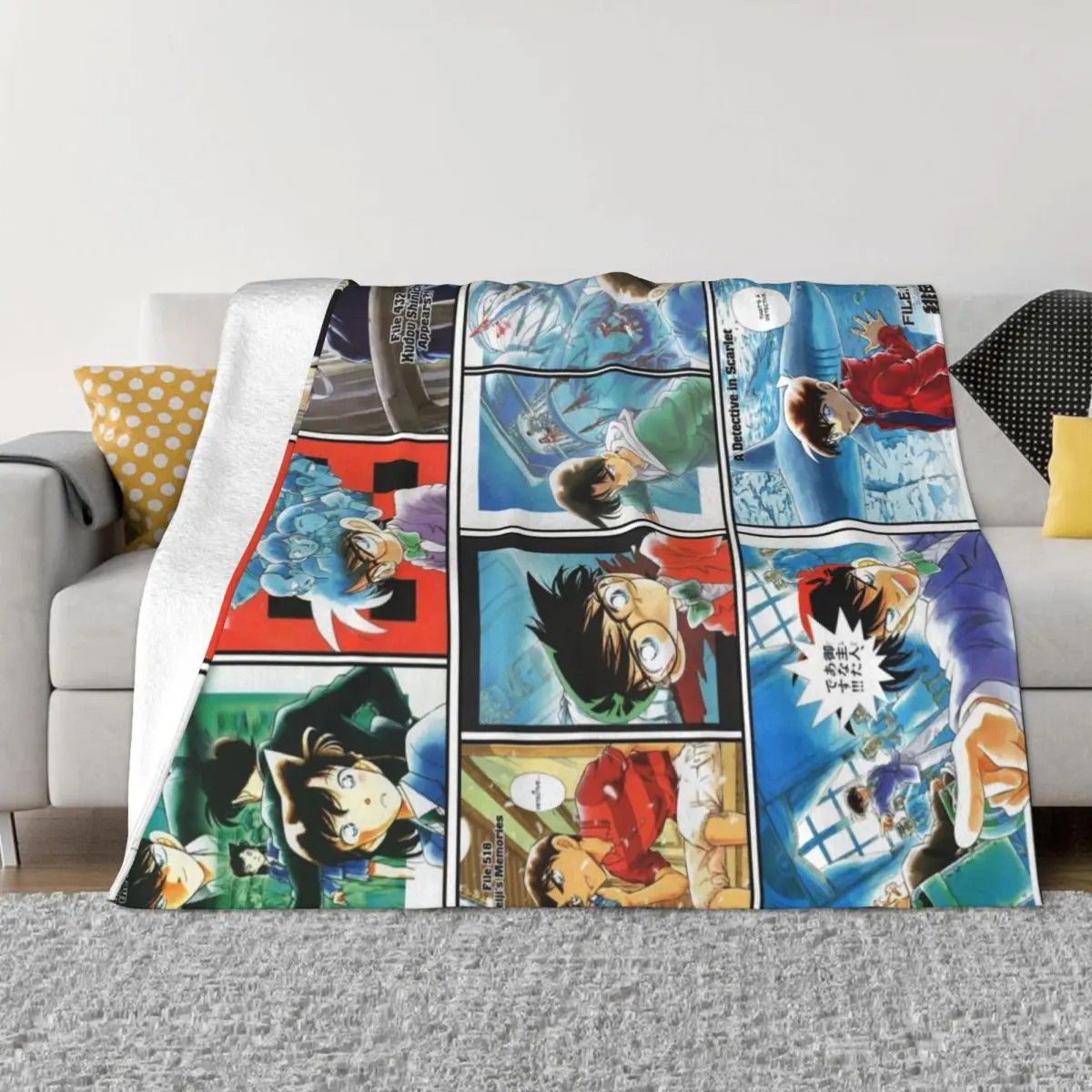 

Detective Conan Edit - Color Pages Throw Blanket Thermal Flannel Fabric Blankets