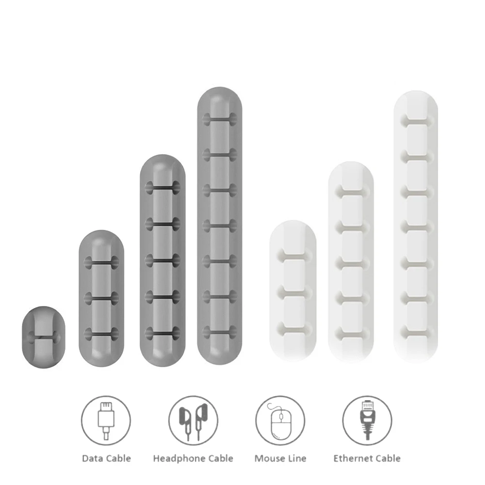 Cable Organizer Cable Tie Cable Clip Kabel Houder Clips Kabel Organizer Siliconen Usb Winder Management Clips Zelfklevend Voor Muis Toetsenbord Headset