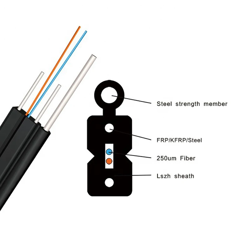 1Pcs 1Km  Fiber Optic Drop Cable Single Mode Outdoor G657A1 Fiber Optic Patch Cord Optical Patch Cable