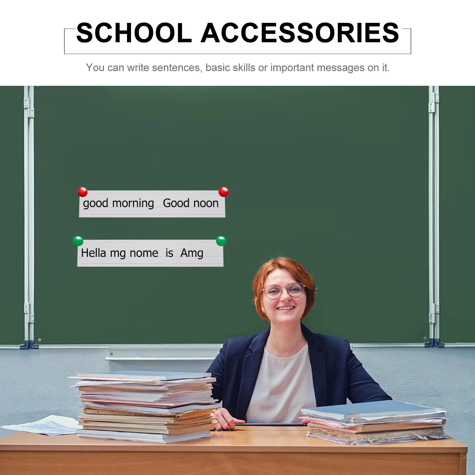 50pcs Dry-Erase Sentence Strips School Learning Sentence Strips Office Alphabet Cards for Classroom and Office