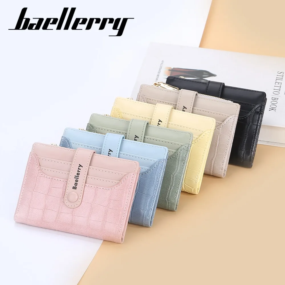 Compact Baellerry Women Wallet Short with RFID Shield - 4 Card Slots, Zipper Closure - Christmas Stocking Stuffer