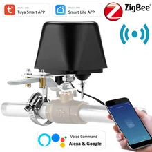 

Smart Alexa Google ZigBee WiFi Water Valve Shutoff Timer Sprinkler Controller Gas Shut Off Valve Controller APP Remote Control