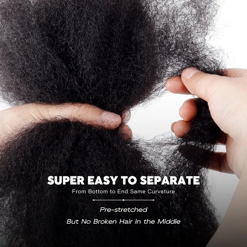 10pcs 3pcs 30g/pc Afro Kinky Bulk Dreadlock Hair Extension Bulk Hair Afro Kinky Curly 100% Human Hair Bulk For Crochet Braid 3