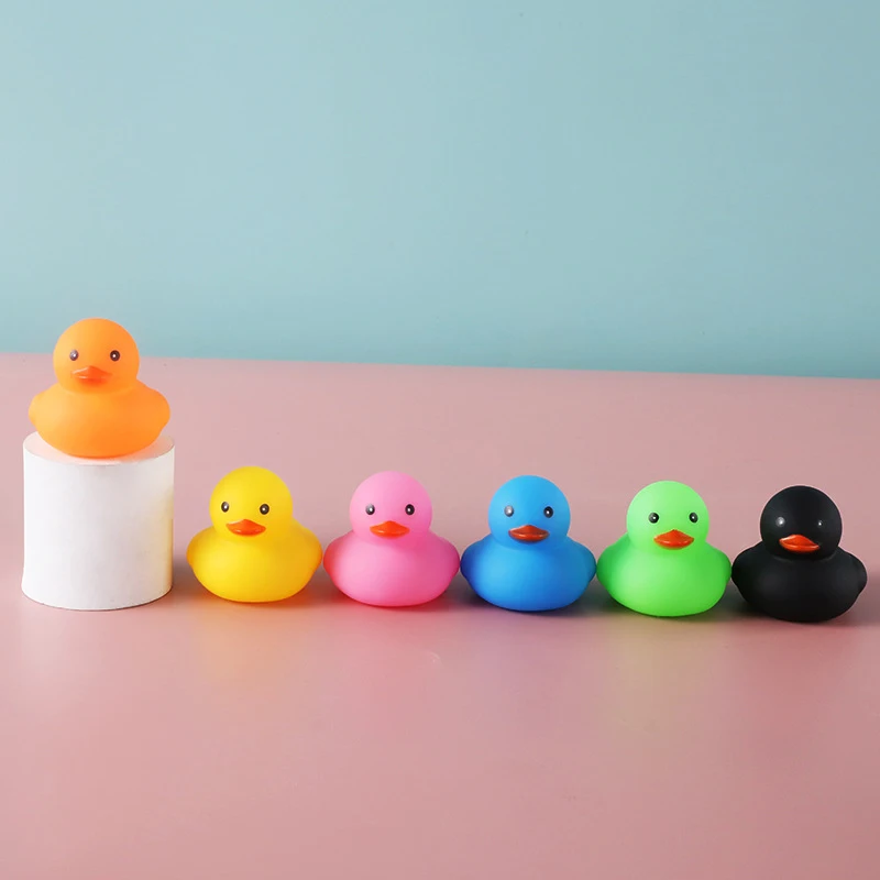 Baby Bath Toys Cute Little Yellow Duck Bath Toys Bathroom Bath Swimming Water Toy Soft Floating Rubber Duck Squeeze Sound Toy 4