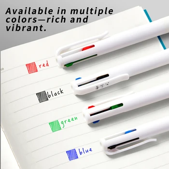 Penne Gel Multicolore 4-in-1, Punta Fine 0,5mm, Penna a Sfera Retrattile 4 Colori per Scuola, Ufficio e Scrittura