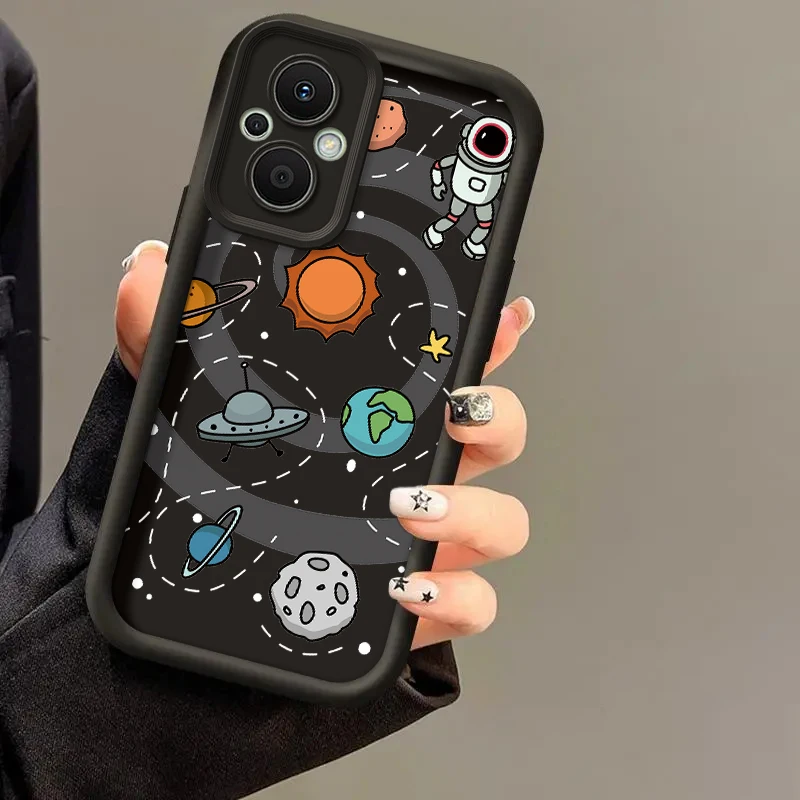 Cosmic Astronaut Silicone Phone Case - Anti-Drop Soft Cover