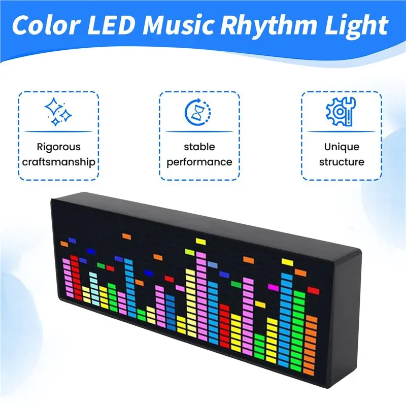 Q2-컬러 LED 음악 스펙트럼 전자시계 리듬 조명 1624RGB 폴라 분위기 램프(음성+유선 제어)