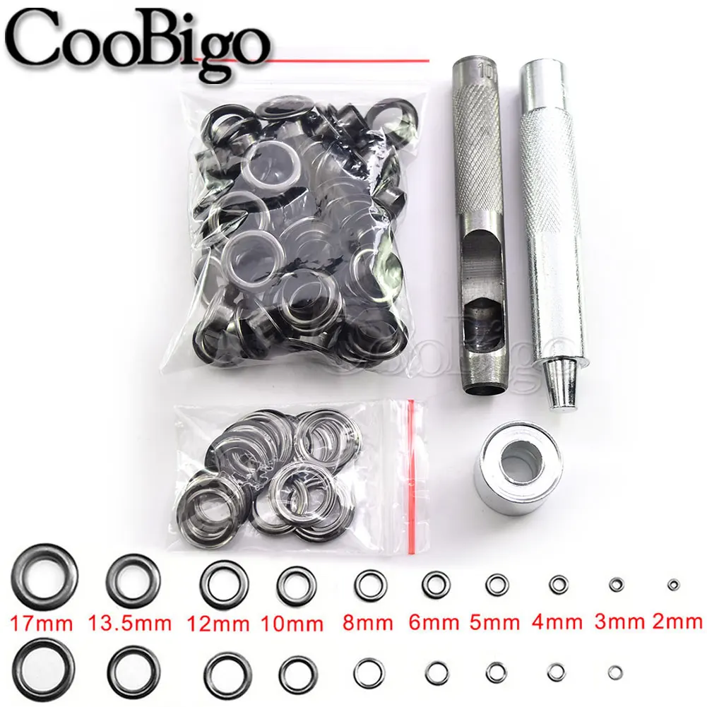 Black Metal Grommet Tool Kit for DIY Crafting and Accessories