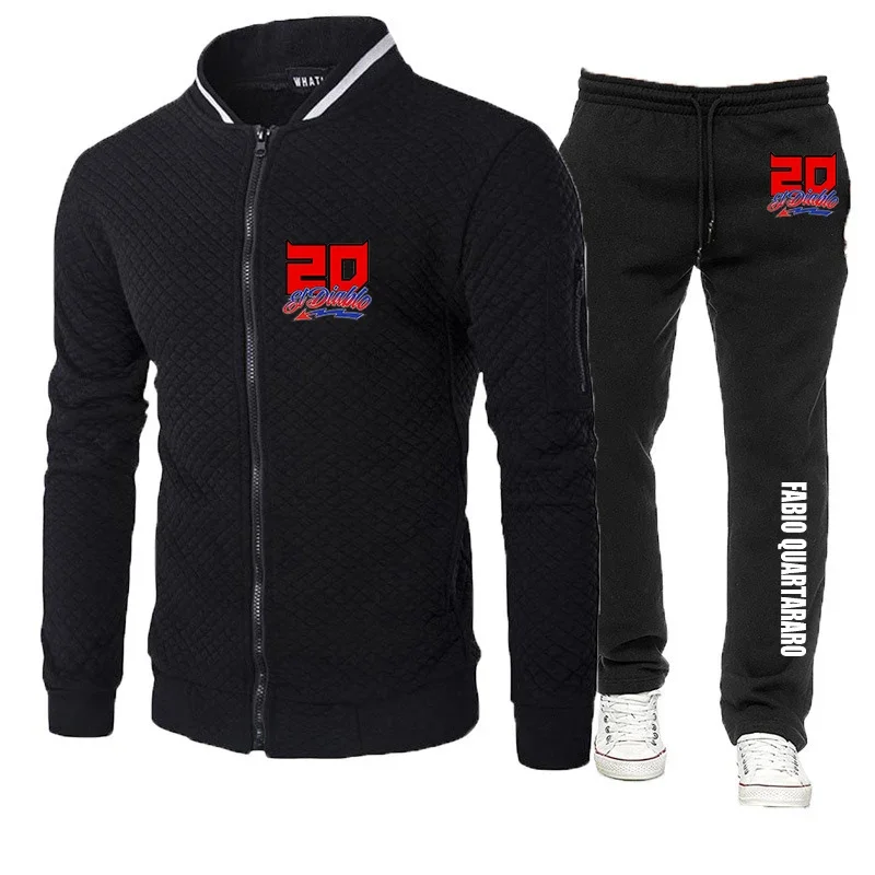 

FABIO QUARTARARO WITH SIGNATURE 2024 Men's New Zipper Hoodies Print Tracksuit Streetwear Jackets Tops+Pants Fashion Sports Suit
