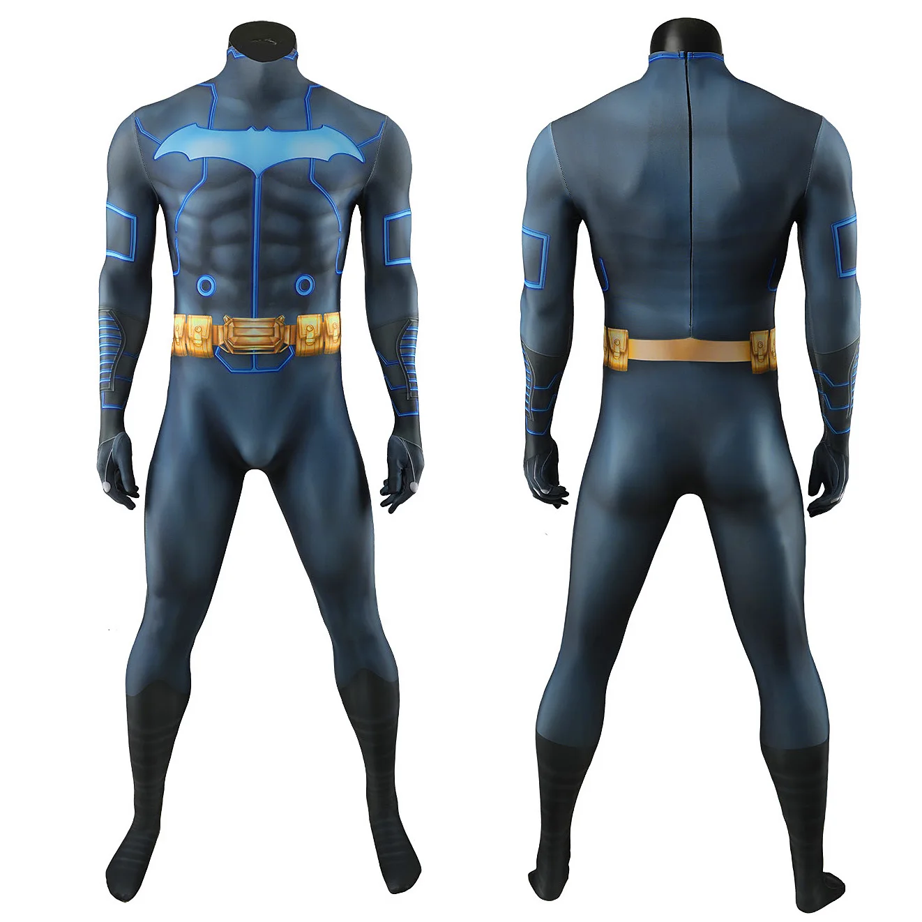 DC-Inspired Batman Spandex Bodysuit Cosplay Costume for Boys